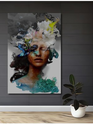 Teona Ahşap Ruhun Bahçesi Yağlı Boya Görünümlü Ahşap Dekoratif Tablo Dikdörtgen Tablo