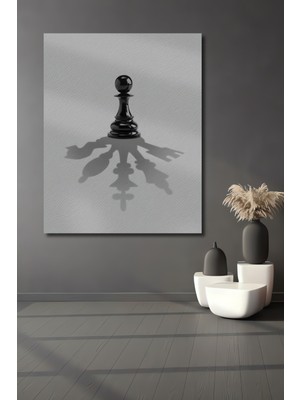 Teona Ahşap Satranç Taşının Gölgesinde Geometrik Sanat Ahşap Dekoratif Tablo Dikdörtgen Tablo