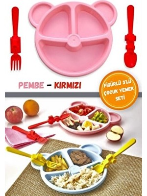 Wappa Tabak Çatal Kaşık Seti 3'lü Mama ve Yemek Seti Tabak Kaşık Çatal Takımı