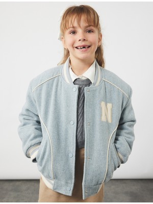 Koton Uzun Kollu Bisiklet Yaka Cepli Düğmeli Kaşe Kolej Ceket