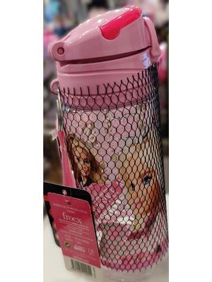 Ada Çanta Kırtasiye Barbi Figürlü Plastik Matara Pipetli 550 ml AD22004