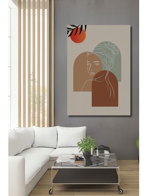 Teona Ahşap Ahşap Dekoratif Tablo Bohem Sanat Kadın Portresi Yağlı Boya Görünümlü Dikdörtgen Tablo