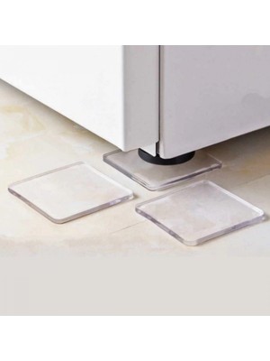 Marsilyan 4 Adet Silikon Şeffaf Koltuk Mobilya Masa Beyaz Eşya Yazıcı Koruyucu Kaydırmaz Dayanıklı Pedler (K95)