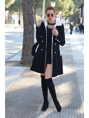 1Tarz Kışlık Kaşe Kadın Kaban