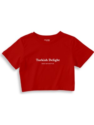 The Lucid Lab Turkish Delight Crop Tişört - Kırmızı
