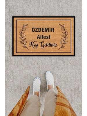 Kişiye Özel Üretim Özdemir Ailesi Hoş Geldiniz Yazılı Kapı Önü Paspası