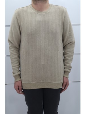 Santa Fistan Store Erkek Desenli Spor Kesim Normal Kalıp Bisiklet Yaka Selanik Kumaşlı Kışlık Kazak