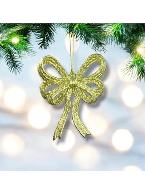 My Balli Store Yılbaşı Süsü Simli Kurdele Altın Gold 16 cm