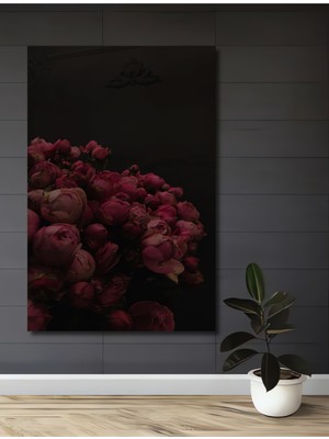 Teona Ahşap Romantik Gül Bahçesi Yağlı Boya Görünümlü Dekoratif Ahşap Tablo Dikdörtgen Tablo