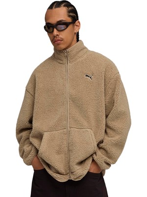 Puma Ess Elevated Sherpa Full-Zip Erkek Kahverengi Günlük Stil Sweatshirt 68825955