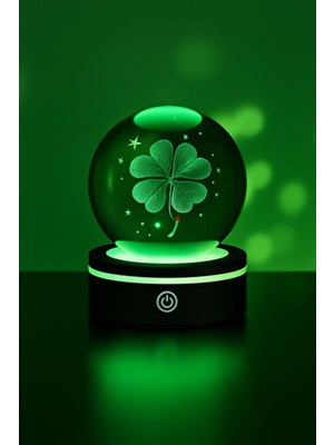 Yonca Tasarımlı Usb’li Dönen Işıklı Cam Küre