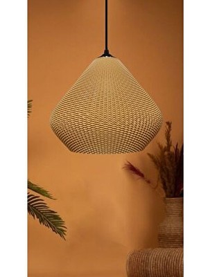 Decory Gruis Koyu Hasır Renk Mesh Yüzey Avize Pinterest TarzıTekli Sarkıt Avize (Bioplastik)