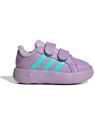 adidas Bebek Spor Ayakkabı Grand Court Frozen Cf I JR5630  Suni Deri Düz Taban Mor