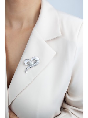 Liveyn Design Inci Detay Zirkon Taşlı Broş