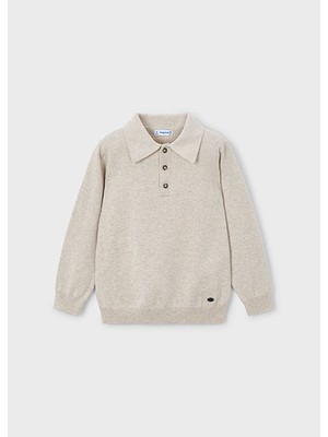 Mayoral Bej Erkek Çocuk Polo Yaka Örme Kazak 4122