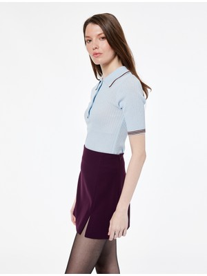 Koton Ön Yırtmaçlı A Kesim Slim Fit Mini Etek
