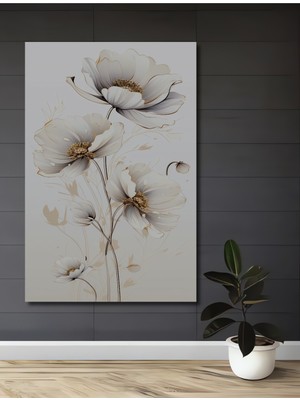 Teona Ahşap Zarif Çiçekler Ahşap Dekoratif Tablo Yağlı Boya Görünümlü Sanat Eseri Dikdörtgen Tablo