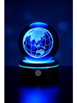 Dünya Tasarımlı Renk Değiştiren Usb’li Dönen Cam Küre