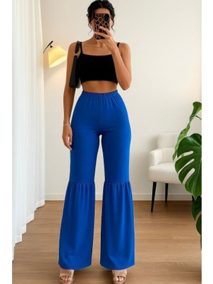 Etiler Collection Kadın Yüksek Bel Parça Detay Bol Paça Pantolon