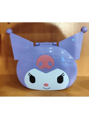 Ada Çanta Kırtasiye Kuromi Figürlü Aynalı Çok Amaçlı Bölmeli Plastik Saklama Kutusu (18CM*16CM)