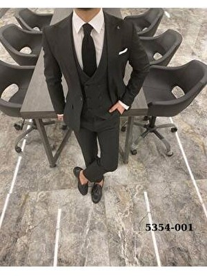 Fc Plus Yelekli Takım Elbise Erkek Regular Fit Beyaz Renk Düz Desenli Model