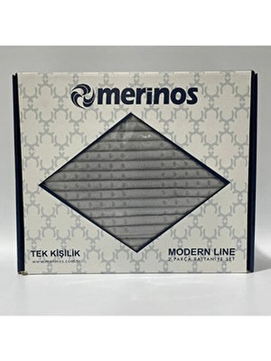 Merinos Modern Line Tek Kişilik 2 Parça Battaniye Seti - Gri