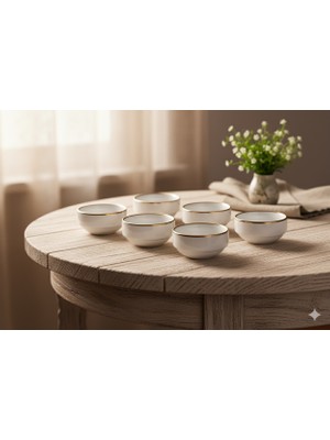 Çnr Home Collection Porselen Gold Detaylı Sunumluk & Hediyelik Kahve Yanı Lokumluk & Şekerlik