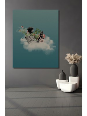 Teona Ahşap Gökyüzünde Uçan Siyah Beyaz Ahşap Dekoratif Tablo Dikdörtgen Tablo