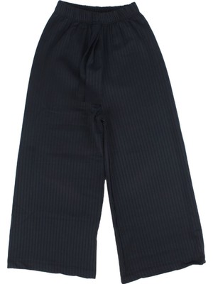 by BebekOdam Kız Çocuk Lacivert Fitilli Bol Paça Tayt Pantolon - 1015638