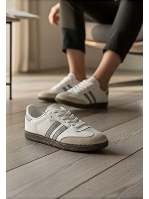 Derkadesign Unisex Spor Ayakkabı Gri Eva Malzemeden Düz Taban Tasarımlı Günlük Ayakkabı