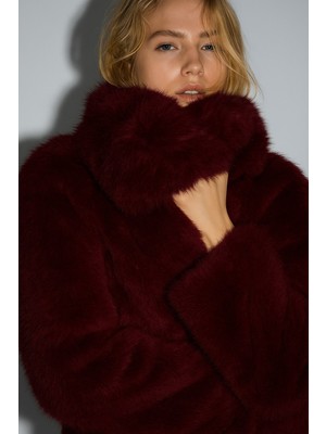 Hakke Premium Kalite Astarlı Suni Kürk Mont