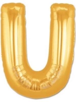Marsilyan U Harf Folyo Balon Altın Renk  40 Inç (K95)