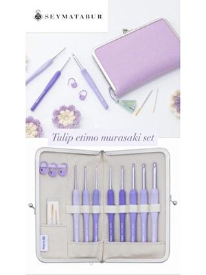 Balım Örgü Evi Tulip Etimo Mor (Murasaki) Set & Gold Makas