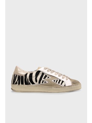 Moaconcept Zebra Desenli Deri Sneaker Ayakkabı Bayan Ayakkabı IC136