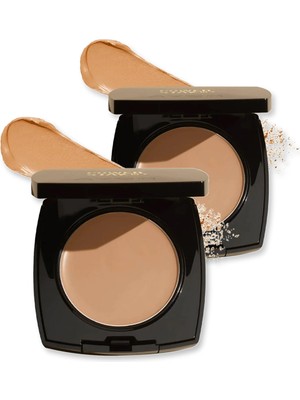 Avon Power Stay Kremsi Pudra Fondöten - 210N Light Beige Ikili Set