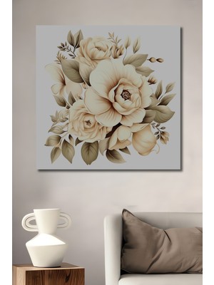 Teona Ahşap Romantik Gül Bahçesi Yağlı Boya Görünümlü Dekoratif Ahşap Tablo Dikdörtgen Tablo