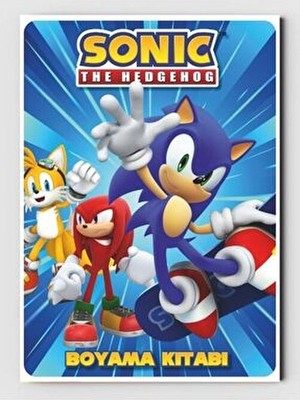 ZNC Sonic (Kirpi Sonik) Boyama Kitabı 20 Tam Sayfa 3+ Yaş Çocuklar İçin Eğlenceli Sticker Hediyeli