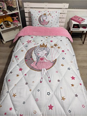 Welsoft Tek Kişilik Yorgan Uyku Seti Çiçek Desenli Beyaz Çift Taraflı Pamuk Polyester 155 x 215 cm
