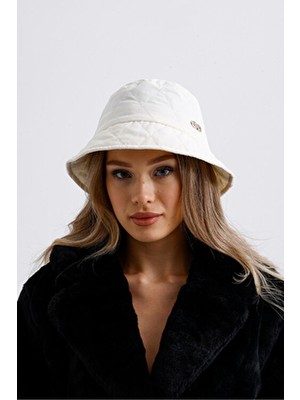 nord arc Krem Kapitone Bucket Şapka Su İtici Özellikli ( Beden 56CM )