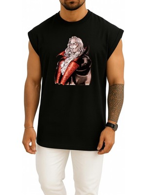 Bahriyeli Collection Oversize Count Dracula Illustration, Castlevania Göğüs Tasarımlı Atlet