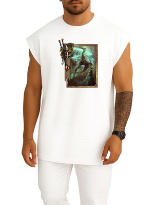 Bahriyeli Collection Oversize Gwent The Witcher Card Game The Witcher Göğüs Tasarımlı Atlet