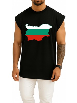 Bahriyeli Collection Oversize Flag Of Bulgaria Map Collection Göğüs Tasarımlı Atlet