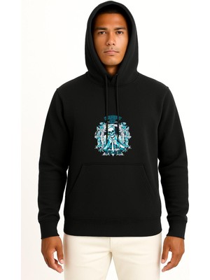 Bahriyeli Collection Kapüşonlu Harvest Of Fear Göğüs ve Sırt Tasarımlı Unisex Sweatshirt