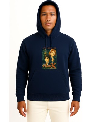 Bahriyeli Collection Kapüşonlu Mulder And Scully, Nostalgic Intrigue Göğüs Tasarımlı Unisex Sweatshirt