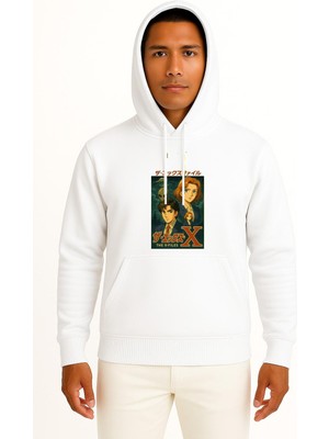 Bahriyeli Collection Kapüşonlu Mulder And Scully, Nostalgic Intrigue Göğüs Tasarımlı Unisex Sweatshirt
