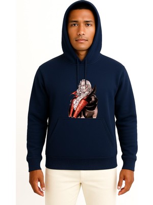 Bahriyeli Collection Kapüşonlu Count Dracula Illustration, Castlevania Göğüs Tasarımlı Unisex Sweatshirt