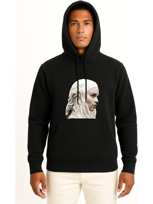 Bahriyeli Collection Kapüşonlu Game Of Thrones Daenerys Targaryen Sansa Stark Göğüs Tasarımlı Unisex Sweatshirt