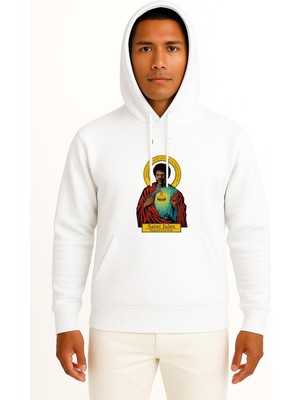 Bahriyeli Collection Kapüşonlu Saint Jules Shepherd Of The Weak Göğüs Tasarımlı Unisex Sweatshirt