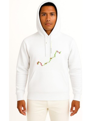 Bahriyeli Collection Kapüşonlu Forex Trading Backdrop Template Göğüs Tasarımlı Unisex Sweatshirt