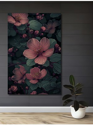 Teona Ahşap Bahar Çiçekleri Yağlı Boya Görünümlü Ahşap Dekoratif Tablo Dikdörtgen Tablo